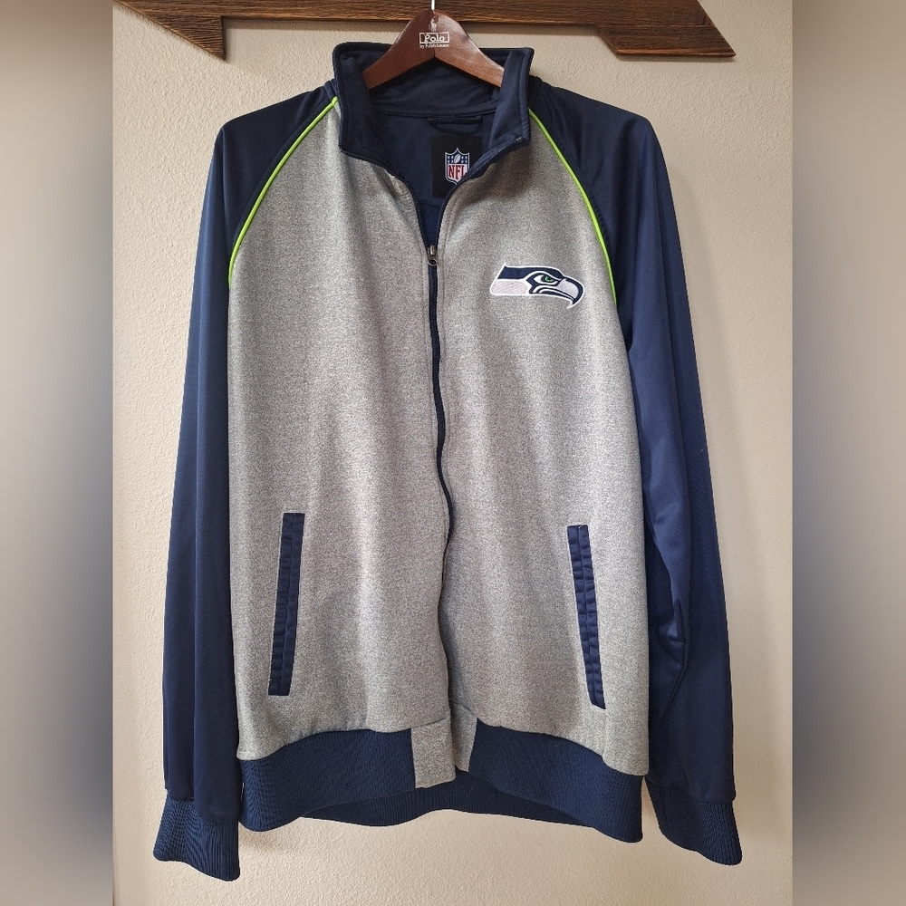 NFL Seattle Seahawks Full Zip Jacket Football Mens Size XL Blue Gray